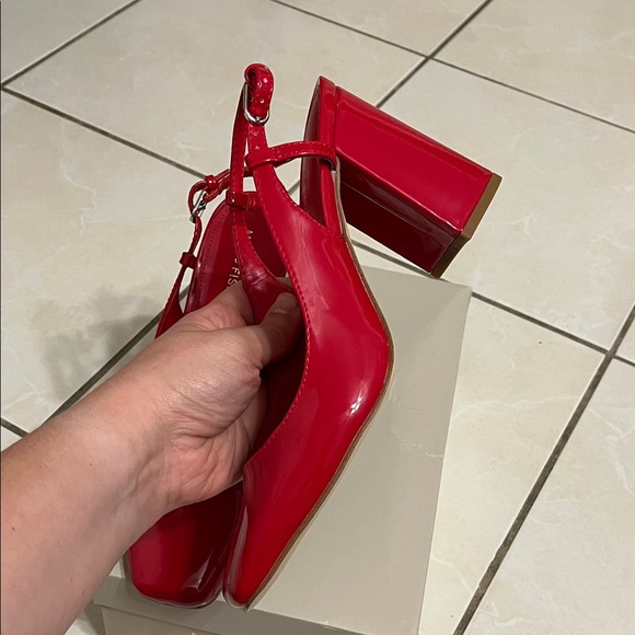 Marc Fisher Glossy Red Slingback Heels - Picture 8 of 11